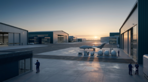 Solar-canopy vertiport with charging pads and an eVTOL