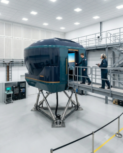 Full-flight simulator on a motion platform